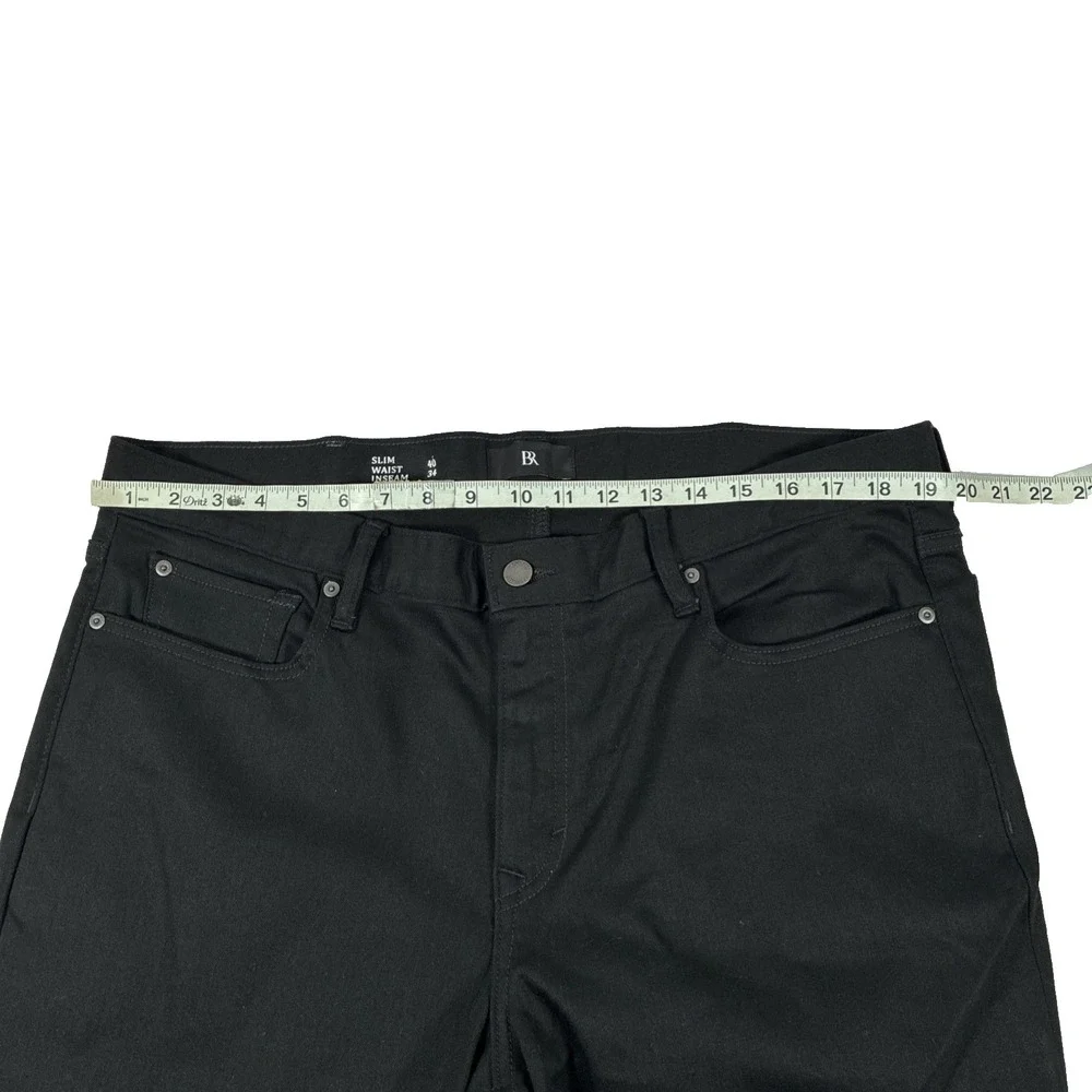 New Mens Banana Republic Slim Fit The Luxe Traveler Black Pants Jeans 40x34 NWOT